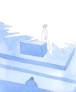 Kristus puhui minulle pyhäkössä, jossa hän oli läsnä tabernaakkelissa, 2004 (akvarelli paperille). tekijältä Elizabeth Wang