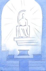 Kristus istui taivaallisella valtaistuimella pyhäkössämme. Kristus, meidän Jumalamme, on niiden kärsimysten arvoinen, joita kärsimme hänen rakkaudestaan, 2002 (paperilla) tekijältä Elizabeth Wang