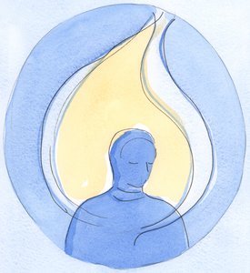 Kristuksen läsnäolo sielussa pyhässä ehtoollisessa on kuin tuli, joka polttaa pois pienet puutteet ja joka kohoaa taivaaseen, 2002 (paperilla) tekijältä Elizabeth Wang