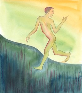 Jokaiselle ihmiselle maan päällä on annettu mahdollisuus valita, palveleeko hän Jumalaa vai jättääkö hänet huomiotta, 2005 (akvarelli paperille). tekijältä Elizabeth Wang