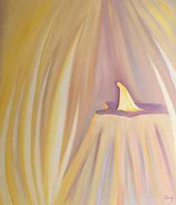 Jopa Neitsyt Maria, jonka pyhyyttä enkelit kunnioittavat, kumartaa Isän edessä kunnioittavasti, 2001 (öljyä laivalla) tekijältä Elizabeth Wang