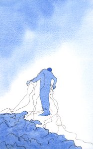 Joka kerta kun päätämme tehdä Jumalan tahdon emmekä omaamme, olemme kuin joku, joka poistaa langat, jotka edelleen takertuvat Häneen, kun hän on rohkeasti "laskuvarjolla" armon elämään, 2002 (paperilla) tekijältä Elizabeth Wang