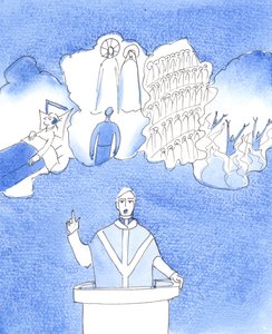Harvat kirjat sisältävät nykyään viisaita sanoja "Neljästä viimeisestä asiasta", jotka ovat kuolema, tuomio, taivas ja helvetti, 2004 (w/c paperilla) tekijältä Elizabeth Wang