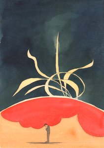 Kiihkeästä sielusta, joka ylistää vilpittömästi Jumalaa, suuret kunnian "liekit" hyppäävät taivaaseen, 2003 (paperilla) tekijältä Elizabeth Wang