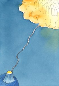 Armon elämästä köysitikapuut johti ylöspäin sinne, missä Kristus ja pyhät odottivat taivaassa tervehtiäkseen sinnikköitä, 2003 (paperilla) tekijältä Elizabeth Wang
