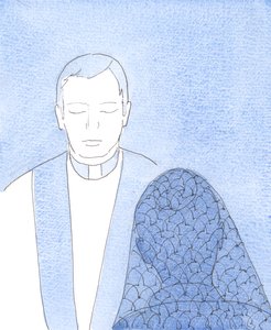 Jumala vuodattaa sieluumme valtavia armoja, kun tunnustamme syntimme katumuksen sakramentissa, 2004 (vesiväri paperille). tekijältä Elizabeth Wang