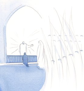 Hän osoitti Pyhää Äitiään ja kaikkia enkeleitä ja pyhiä sanoen, että meillä on monia pyhiä ystäviä, jotka kaipaavat meitä, eikä meidän tarvitse olla yksinäisiä., 2000 (paperilla) tekijältä Elizabeth Wang