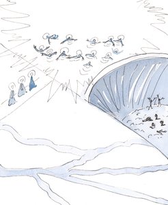 Taivaan löytävät ne, jotka seuraavat polkua elävän veden joelle, joka on jumaluus, 2004 (paperilla) tekijältä Elizabeth Wang