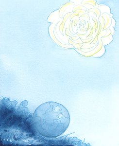 Taivas esitettiin valtavana kukkana, jonka ytimessä oli kaunis, hajustettu, häikäisevä pyhäkkö, 2003 (paperilla) tekijältä Elizabeth Wang