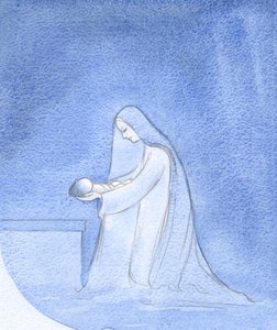 Kuinka yksinkertaisesti polvistuva Mary laittoi vauvansa nukkumaan välittämättä ajatuksistaan omasta etuoikeutetusta roolistaan., 2001 (paperilla) tekijältä Elizabeth Wang