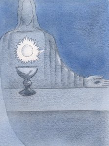 Näin Jeesuksen, todella läsnä alttarilla; ja näin isännän hohtavan "sydämenään", 2000 (paperilla) tekijältä Elizabeth Wang