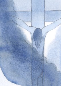Näin Jeesuksen ristiinnaulittuna ja verisenä, pää painuneena piinaan.Tänne rakkaus toi Hänet, 2000 (paperilla) tekijältä Elizabeth Wang