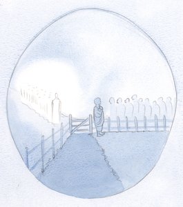 Näin turhan sielun pienenä talonpoikanaisena, joka oli täynnä itsekkyyttä odottamassa kuninkaallista vierasta. Mutta hänen lävistetyt jalkansa olivat paljaat., 2001 (paperilla) tekijältä Elizabeth Wang