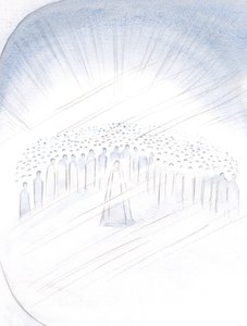 Näin pyhien tönäisevän ikään kuin etuoikeudesta auttaa meitä, Neitsyt Marian keskellä, 2000 (paperilla) tekijältä Elizabeth Wang