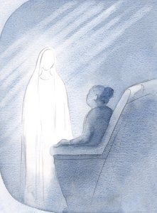 Pysyin rukouksessa Neitsyt Marian, tämän kuningattaren ja todellisen äidin kanssa, pyytäen Hänen apuaan seurakunnalle ja maailmalle, 2000 (w/c paperilla) tekijältä Elizabeth Wang