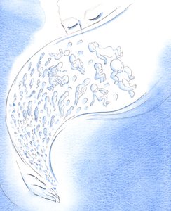 Jumalan silmissä pienet vauvat, jotka kuolevat - ennen syntymää tai sen jälkeen - ovat kuin tähdet, jotka leimahtavat hetken ja putoavat sitten taivaalta, 2002 (paperilla) tekijältä Elizabeth Wang