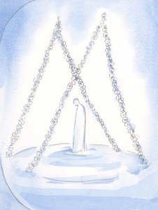 Taivaassa seppeleitä riippui paikan päällä, jossa Neitsyt Marian omistautunut pappi otti vastaan Jumalan palkinnon ja kunnian, 2002 (paperilla) tekijältä Elizabeth Wang