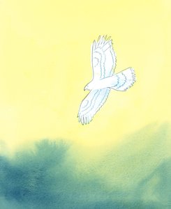 Oikeudenmukaisuudessaan Jumala on kuin valtava petolintu, joka näkee kaukaa pienimmän olennon maan päällä ja kaikki sen liikkeet, 2003 (paperilla) tekijältä Elizabeth Wang