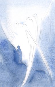 Arkuudessaan Hän kohotti sieluni enkelien kanssa Pyhän Kolminaisuuden ylistykseksi, 2000 (paperilla) tekijältä Elizabeth Wang