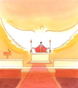 Se on Pyhä Henki, joka toimii jokaisessa rukouksessa, jota tarjoamme, ja saa aikaan sen muutoksen, joka tapahtuu vihkiytymisessä, kun leivästä ja viinistä tuli Chrisin pyhä ruumis ja veri. tekijältä Elizabeth Wang