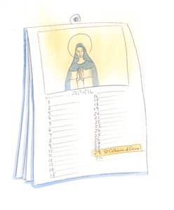 Herra on innoittanut kirkkoa viettämään erityisiä vuosipäiviä omassa elämässään ja pyhien elämässä, 2005 (akvarelli paperille). tekijältä Elizabeth Wang