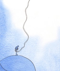 On ikään kuin kun rukoilemme apua tarvitsevan puolesta, Kristus laskee köyden taivaasta vetääkseen halukkaan sielun korkealle, 2003 (paperilla) tekijältä Elizabeth Wang