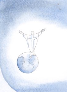 Jeesus Kristus on ylipappimme, joka rukoilee puolestamme Isän puoleen jokaisessa messussa, 2000 (paperilla) tekijältä Elizabeth Wang