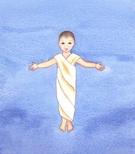 Jeesus Kristus on tosi Jumala, joka otti ihmisluonnon haltuunsa, ja hänellä on nöyryys ja hyvyys tulla keskuuteeni lapsena, 2003 (paperilla) tekijältä Elizabeth Wang