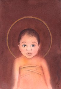 Jeesus Kristus on tosi Jumala, joka otti ihmisluonnon haltuunsa, ja hänellä on nöyryys ja hyvyys tulla keskuuteeni lapsena, 2003 (paperilla) tekijältä Elizabeth Wang