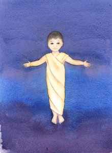 Jeesus Kristus on tosi Jumala, joka otti ihmisluonnon haltuunsa, ja hänellä on nöyryys ja hyvyys tulla keskuuteeni lapsena, 2003 (paperilla) tekijältä Elizabeth Wang