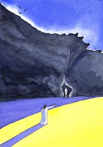 Jeesus herättää Lasaruksen henkiin, 2001 (paperilla) tekijältä Elizabeth Wang