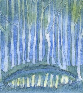 Aivan kuten metsässä oleva ihminen ei näe syvän metsälammen syvyyksiä, ei kukaan voi "käsittää" Jumalaa, 2003 (paperilla) tekijältä Elizabeth Wang