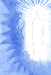 Muista kaksi asiaa Kristuksesta; ruumiissaan Hän kärsi ja kuoli puolestasi; Ylösnoussut ja elossa nyt, Hän kaipaa ohjata ja ruokkia sinua, 2001 (w/c paperilla) tekijältä Elizabeth Wang