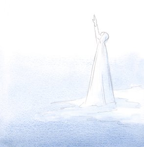 Maria ojensi kätensä rukouksessa Isälle, joka täyttää hänen sydämensä pienimmän toiveen., 2001 (paperilla) tekijältä Elizabeth Wang