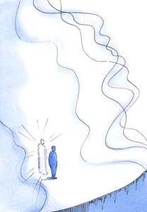 Vain Kristuksen kautta voimme kohdata jumaluuden ylivoimaisen puhtauden ja voiman, 2002 (w/c paperilla) tekijältä Elizabeth Wang