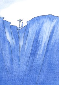 Our Lady kesti surua ja kauhua katsellessaan poikaansa aivan kuilun reunalla, ennen kuin hänet lopulta kirkastettiin Jumalan äidiksi, 2002 (paperilla) tekijältä Elizabeth Wang