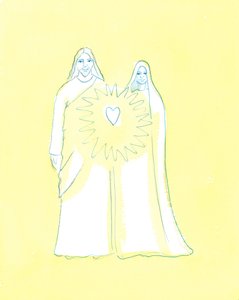 Neitsyt Maria jakoi Kristuksen tuskan niin kuin kukaan muu maan päällä, 2003 (paperilla) tekijältä Elizabeth Wang