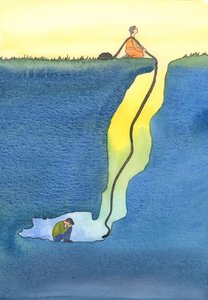 Rukouksemme on kuin taivaasta laskettu pelastusköysi auttaaksemme eksyneitä ja vaikeuksiin joutuneita, 2002 (paperilla) tekijältä Elizabeth Wang