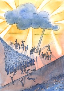 Ihmiset ovat matkalla kohti kuolemaa ja ehkä helvettiä, 2004 (paperilla) tekijältä Elizabeth Wang