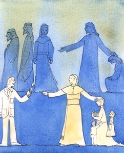 Paavi Johannes Paavali II on ollut Kristuksen kaltainen puhuessaan pelottomasti totuutta moraalista, 2006 (w/c paperilla) tekijältä Elizabeth Wang