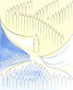 Kristus, jonka kohtaamme pyhässä ehtoollisessa, on kuin kolmen alueen "ovella", 2003 (paperilla) tekijältä Elizabeth Wang