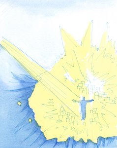 Herra nostaa jotkut ihmiset "korkealle" rukouksessa nähdäkseen taivaan kirkkauden, 2003 (paperilla) tekijältä Elizabeth Wang