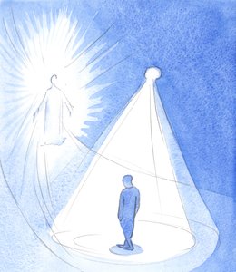 Pyhä Henki on kuin lamppu, joka loistaa yläpuolellamme, kun kuljemme kohti Kristusta taivaassa, 2001 (paperilla) tekijältä Elizabeth Wang