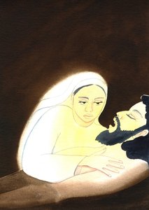 Pieta, 2001 (w/c paperilla) tekijältä Elizabeth Wang