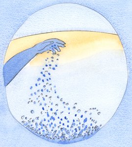 Paha yrittää aina turmella sen, mikä on hyvää, "pilata" jokaisen uuden rukousvaiheen, ikään kuin heittäisi likaa kirkkaaseen veteen, 2002 (paperilla) tekijältä Elizabeth Wang