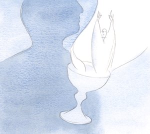 Sydän on kuin malja, kun se uhrataan Isälle, joka sisältää Kristuksen tahrattoman uhrin ja uhrin., 2001 (paperilla) tekijältä Elizabeth Wang