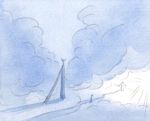 Kärsimätön sielu (Kristus osoitti minulle) rakentaa korkean tornin ja pyrkii valoon sen sijaan, että seuraisi tasaisesti matalaa, kapeaa tietä., 2001 (paperilla) tekijältä Elizabeth Wang