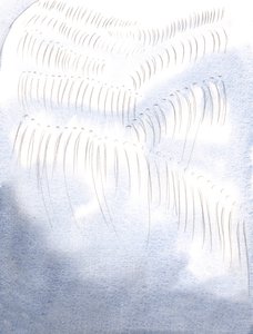Se, joka istuu tai polvistuu Jumalan puhtaaksi kunniaksi, todella jäljittelee enkelien työtä ja tarkoitusta., 2001 (w/c paperilla) tekijältä Elizabeth Wang