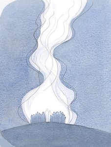 Kirkon rukous, joka esitetään Jeesuksen kautta ja Marian kanssa, on kuin napanuora, joka nousee Isän luo ja yhdistää meidät taivaaseen., 2001 (w/c paperilla) tekijältä Elizabeth Wang