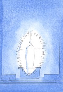 Kristuksen säteilevän ja loistokkaan Läsnäolon näkeminen oli Isän erityinen lahja työhön ja todistamiseen, 2003 (w/c paperilla) tekijältä Elizabeth Wang